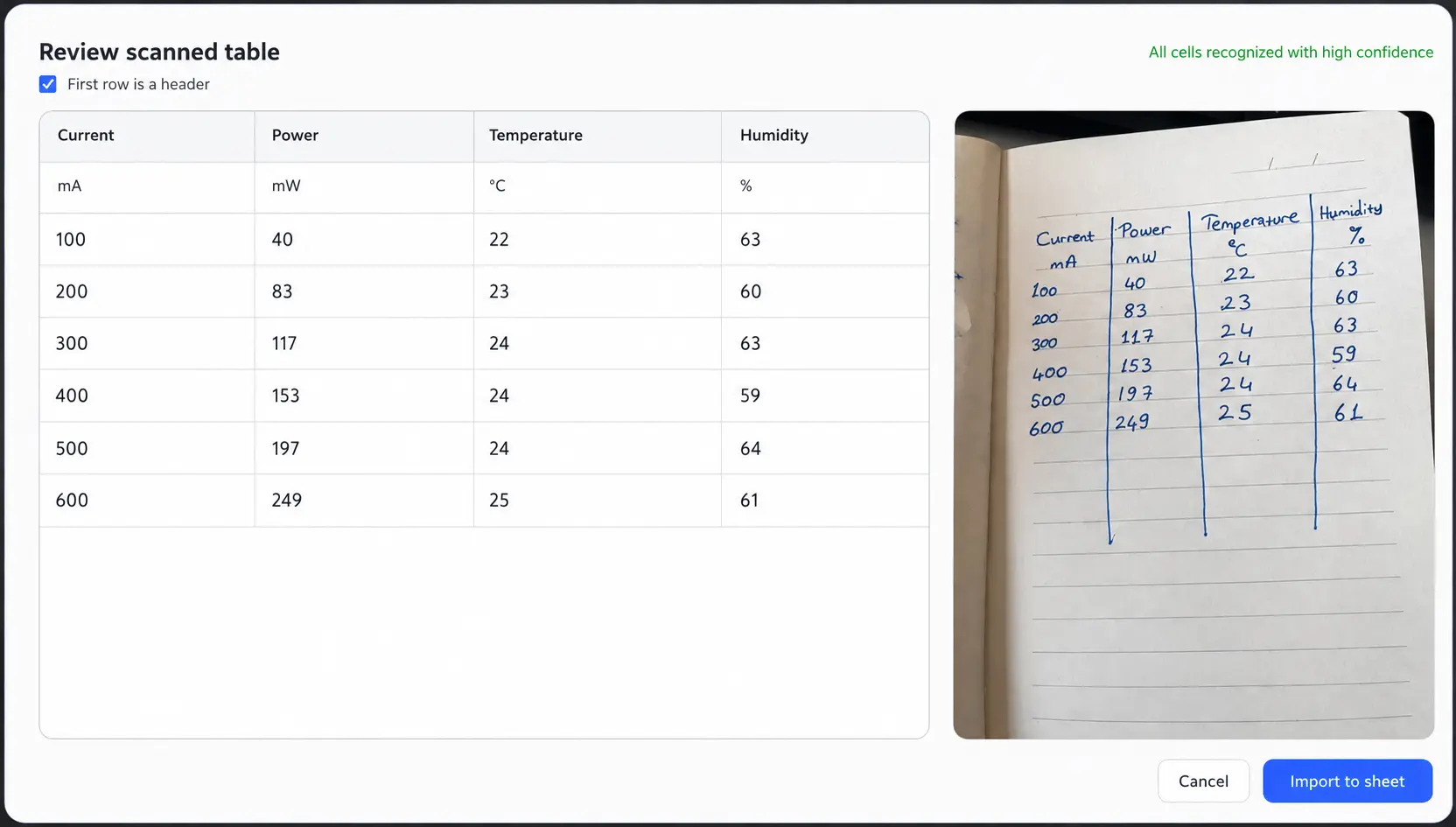 AltaiPlot In-App Scanned Table Review UI